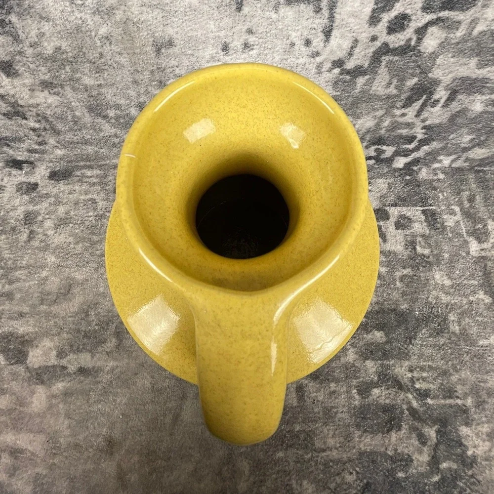 Vtg Pfaltzgraff Kitchen 64oz Pitcher 70s Mustard‎ Yellow Speckled Jug Farmhouse